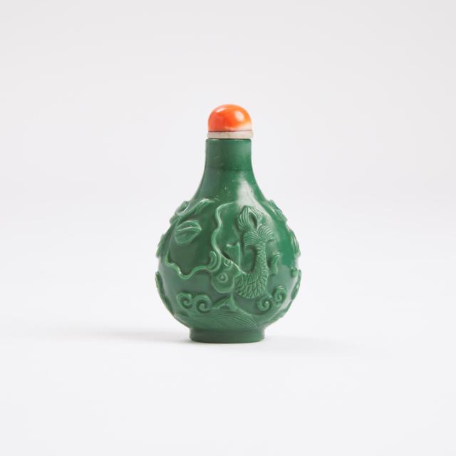 A Peking Glass 'Carp' Snuff Bottle, 18th/19th Century