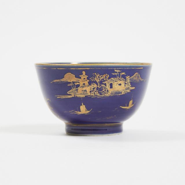 A Gilt-Decorated Powder-Blue Cup, Kangxi Period (1662-1722)