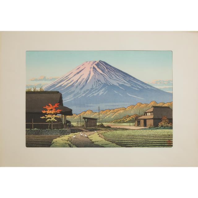 Kawase Hasui (1883-1957), Kasamatsu Shiro (1898-1991), Three Woodblock Prints, Showa Era (1926-1989)