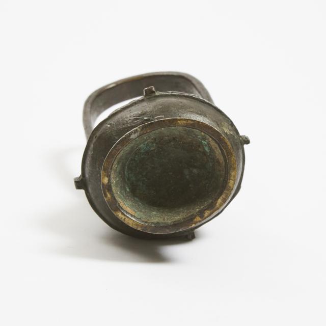 An Archaistic Bronze Ritual Wine Vessel and Cover, You, Ming Dynasty 
