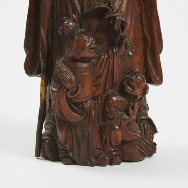 A Bamboo Carving of Shoulao, Qing Dynasty, 18th/19th Century