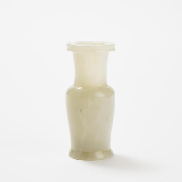 A White Jade Incense Tool Vase, Qing Dynasty, 18th/19th Century 