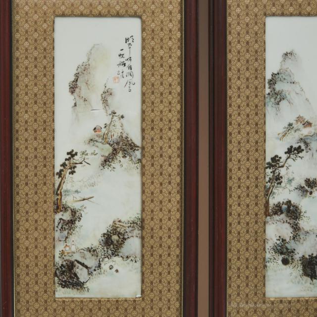 A Pair of Porcelain Inset Wall Panels, Republican Period