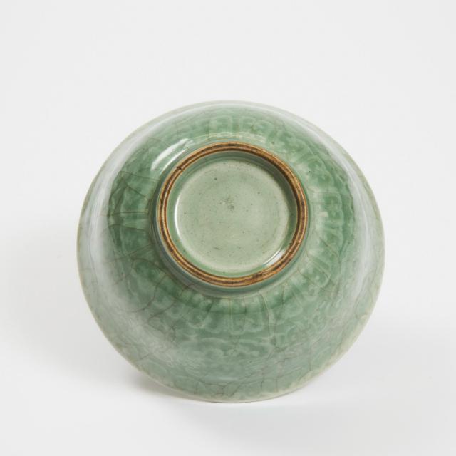 A Longquan Celadon Glazed Bowl, Together With a Ge-Type Brush Washer, 19th/20th Century 