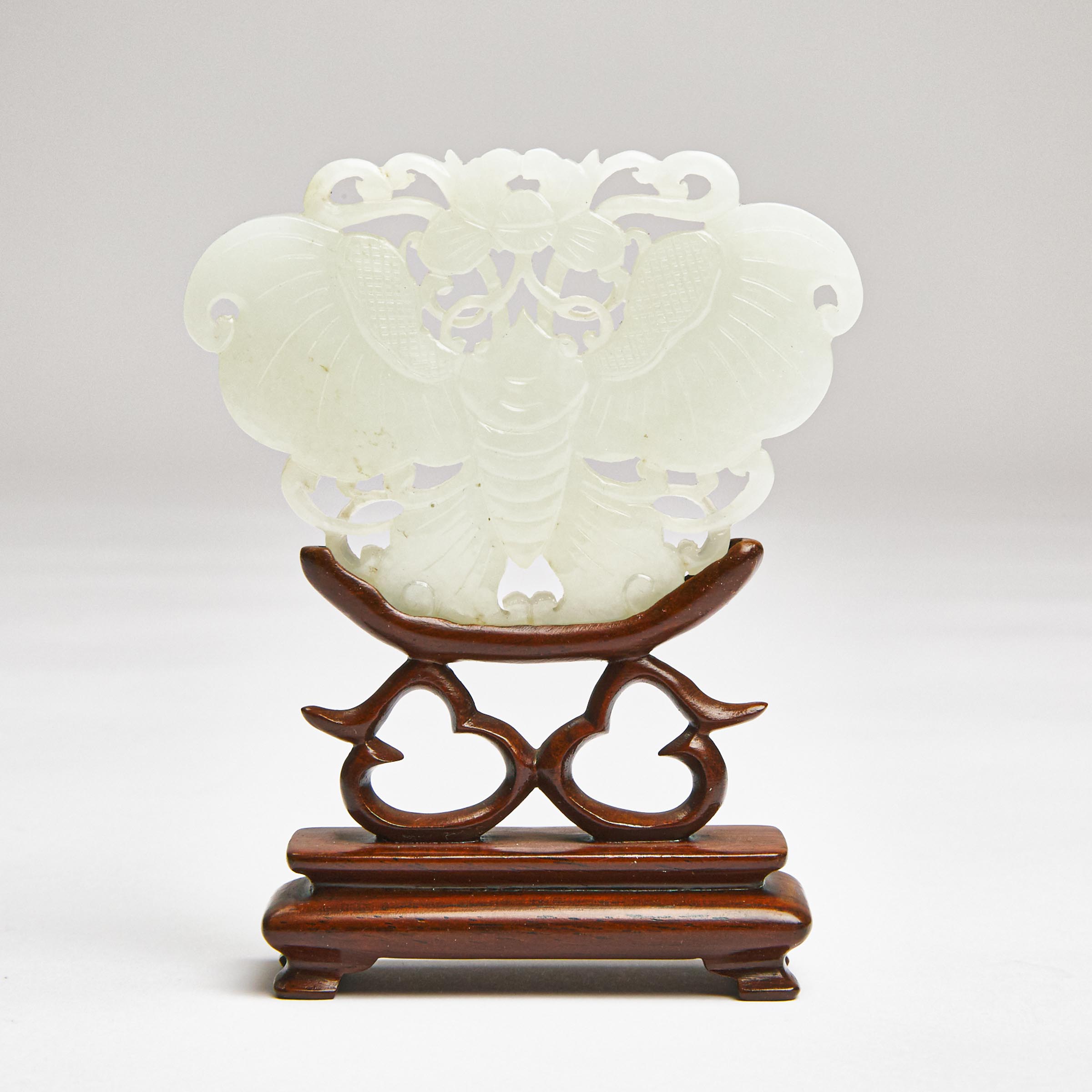 A White Jade 'Butterfly' Plaque, Qing Dynasty
