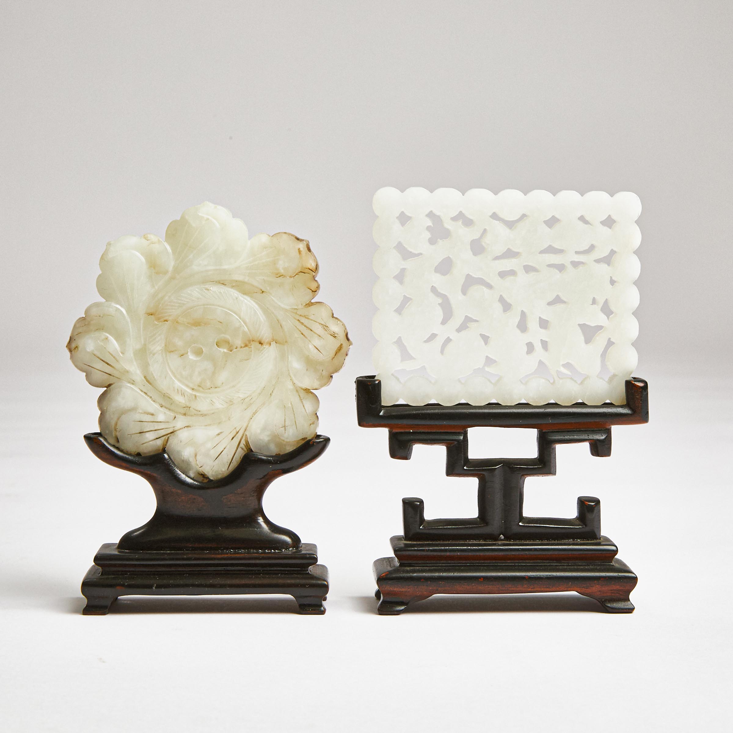 Two White Jade Plaques, Ming Dynasty