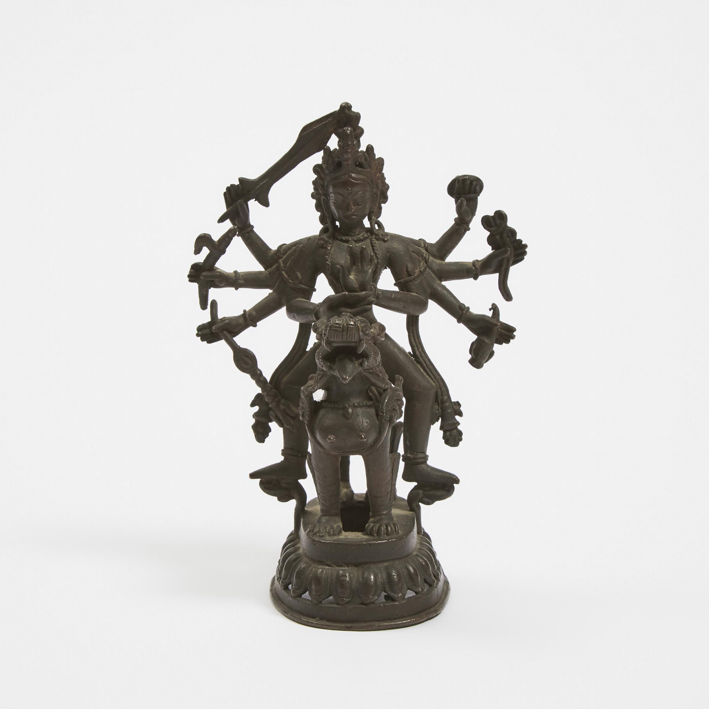 A Bronze Figure of Durga, Nepal, 19th Century