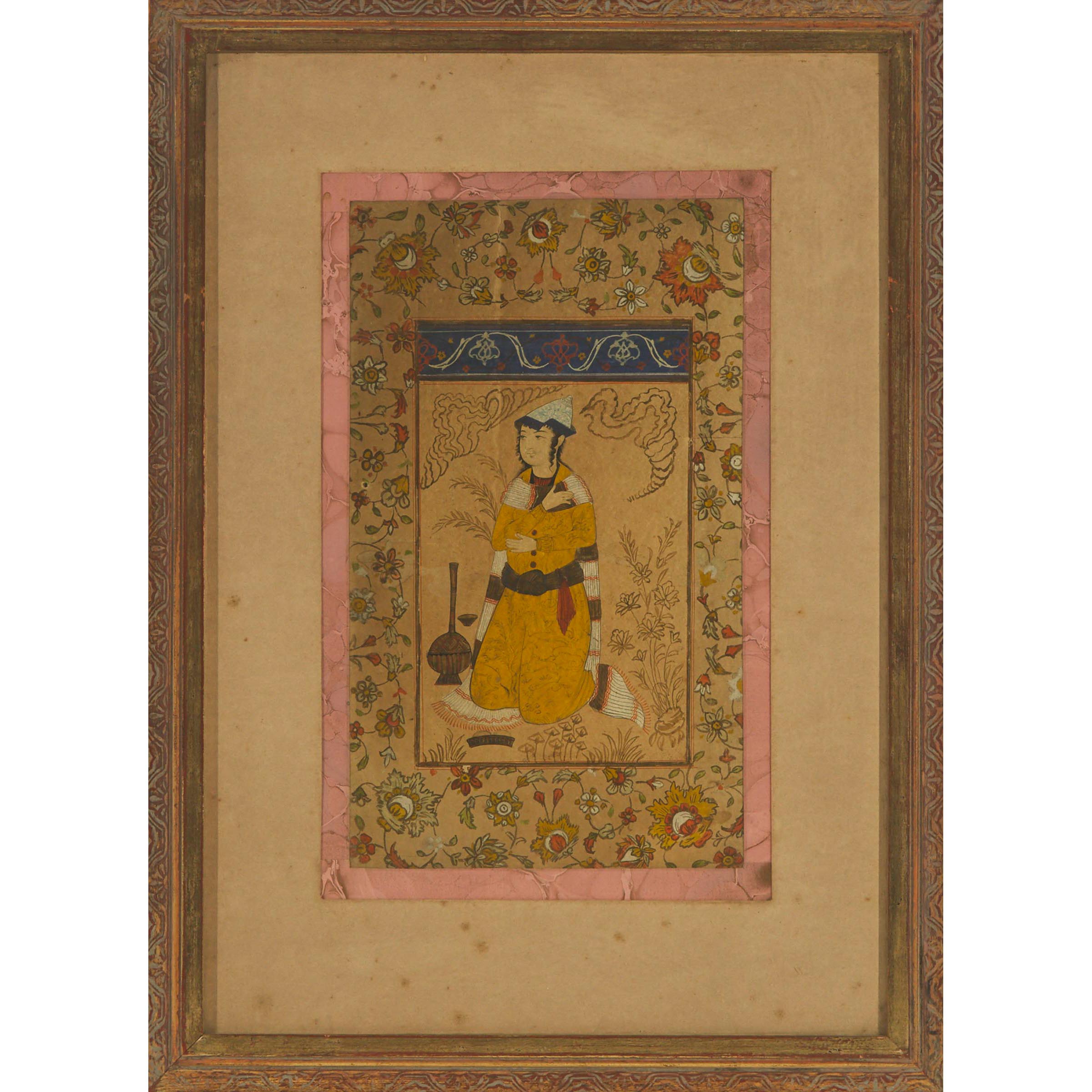 A Persian Painting of a Young Man, 19th Century or Earlier