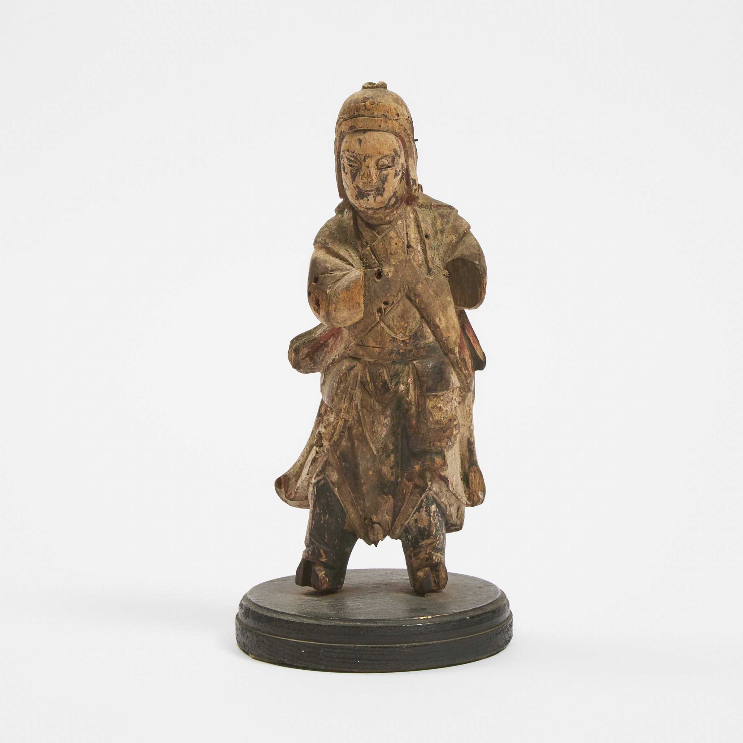 A Wood Figure of a Standing Warrior, Ming Dynasty