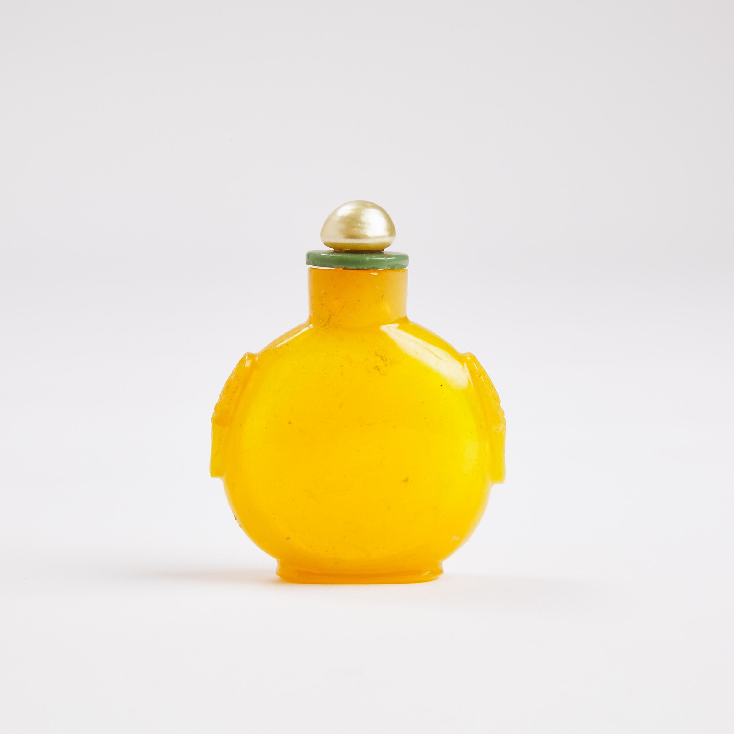 Possibly Imperial Workshops, A Yellow Glass Snuff Bottle, 18th Century
