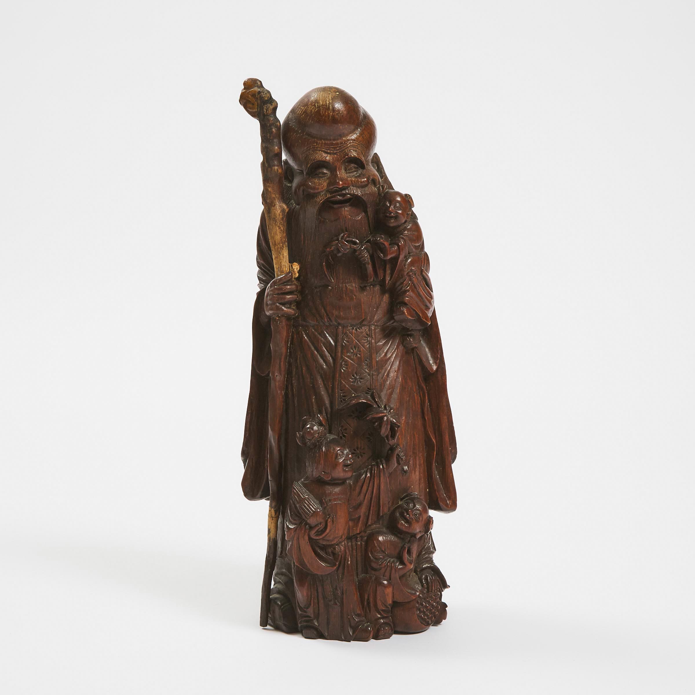 A Bamboo Carving of Shoulao, Qing Dynasty, 18th/19th Century