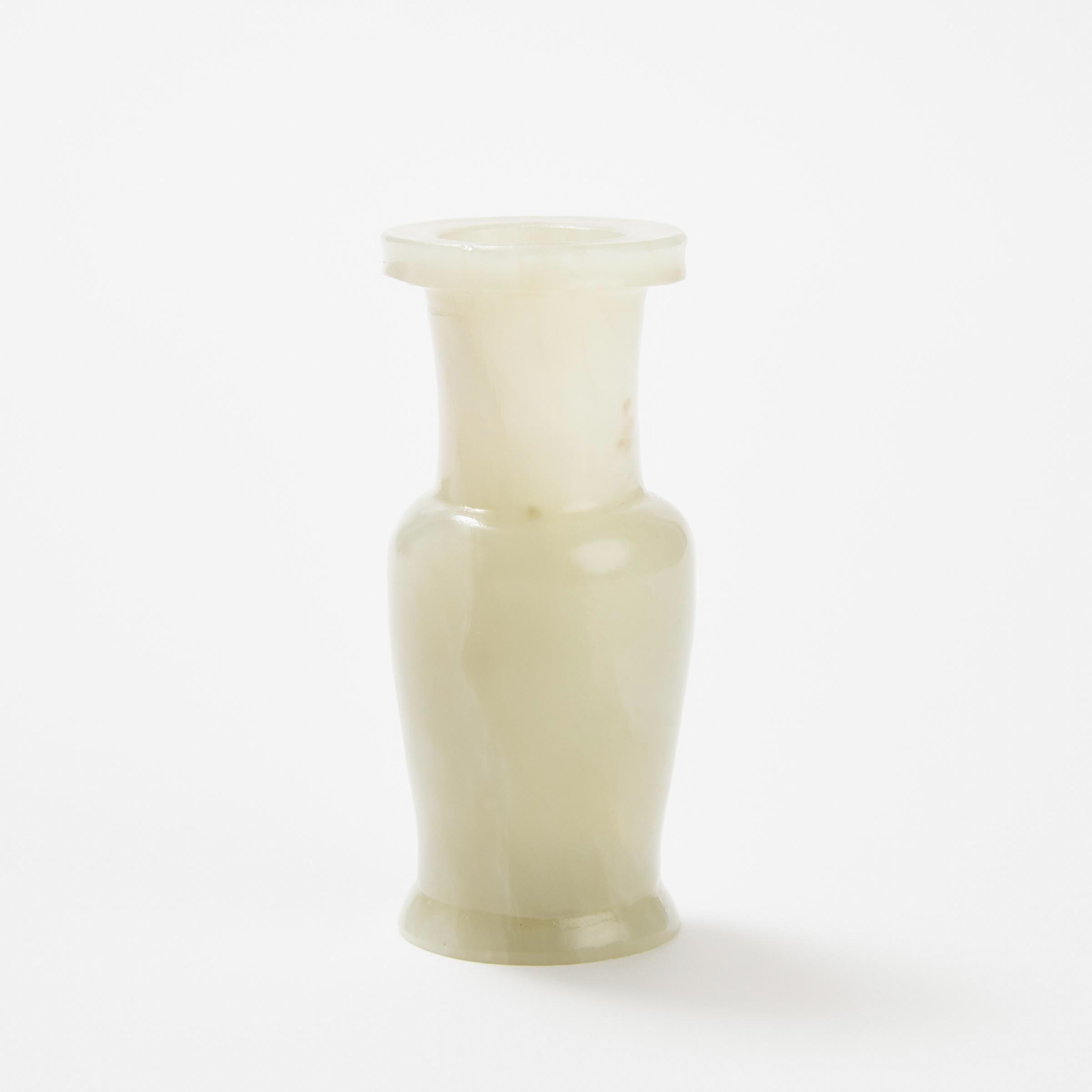 A White Jade Incense Tool Vase, Qing Dynasty, 18th/19th Century 