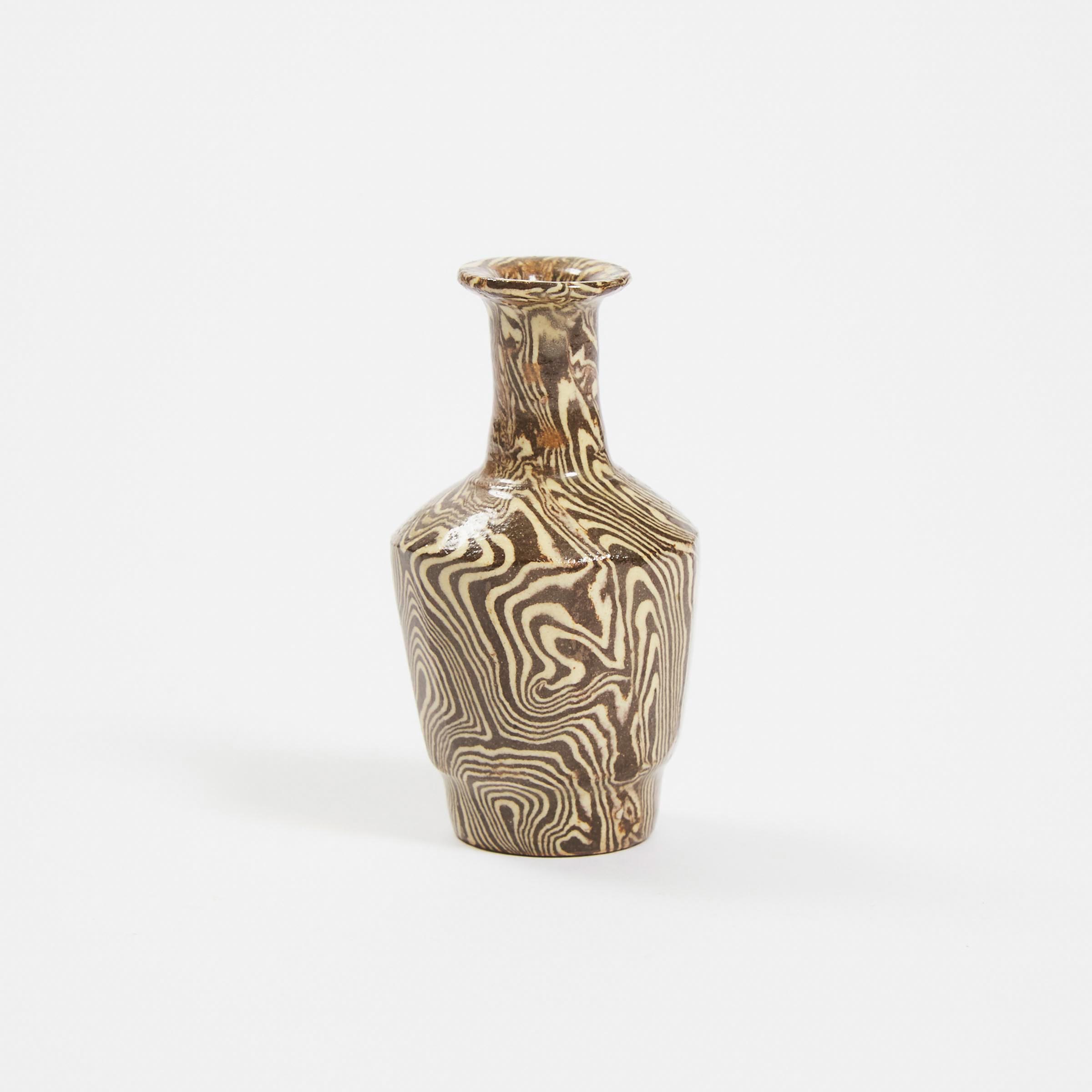 A Small Cizhou Marbled Vase, Song Dynasty or Later