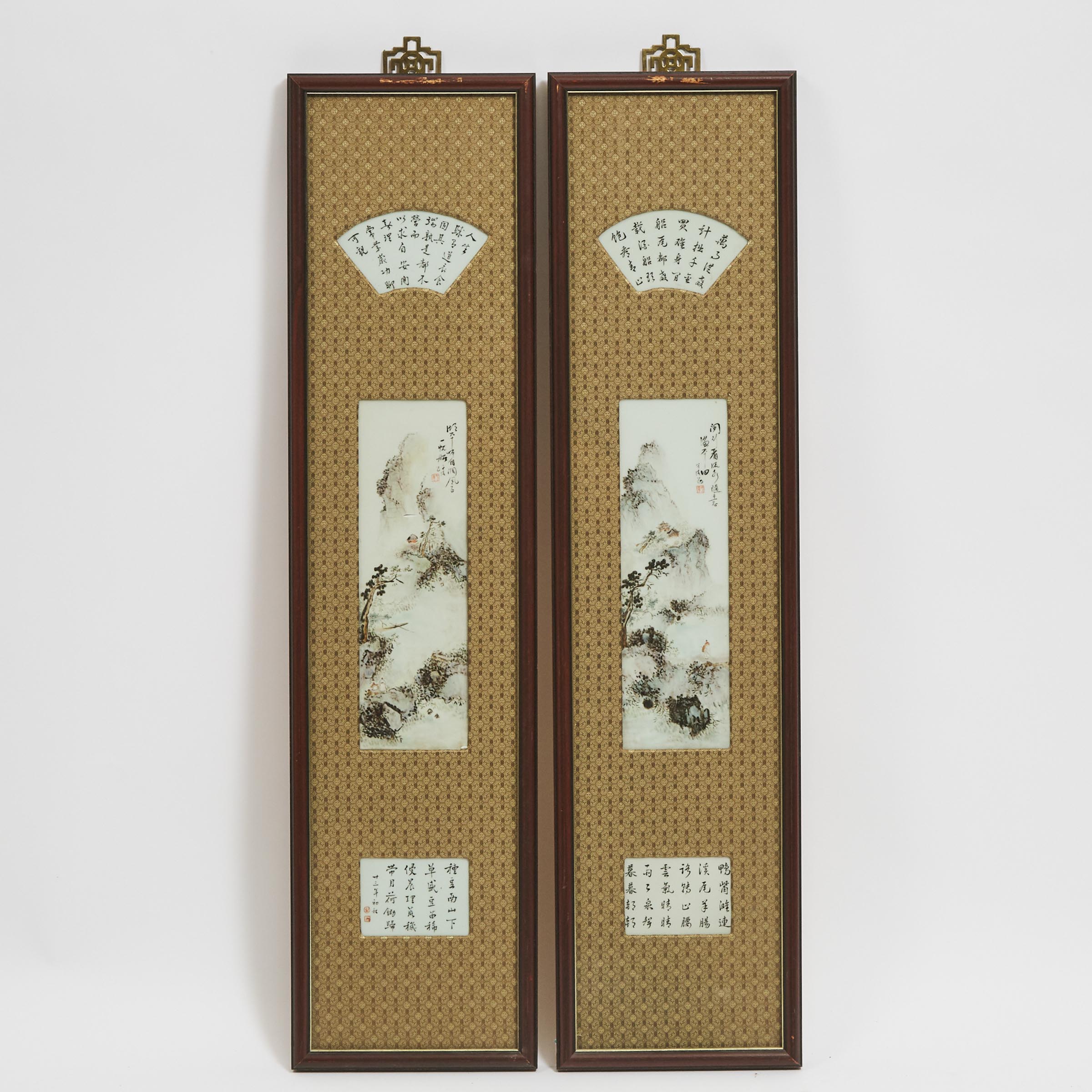 A Pair of Porcelain Inset Wall Panels, Republican Period