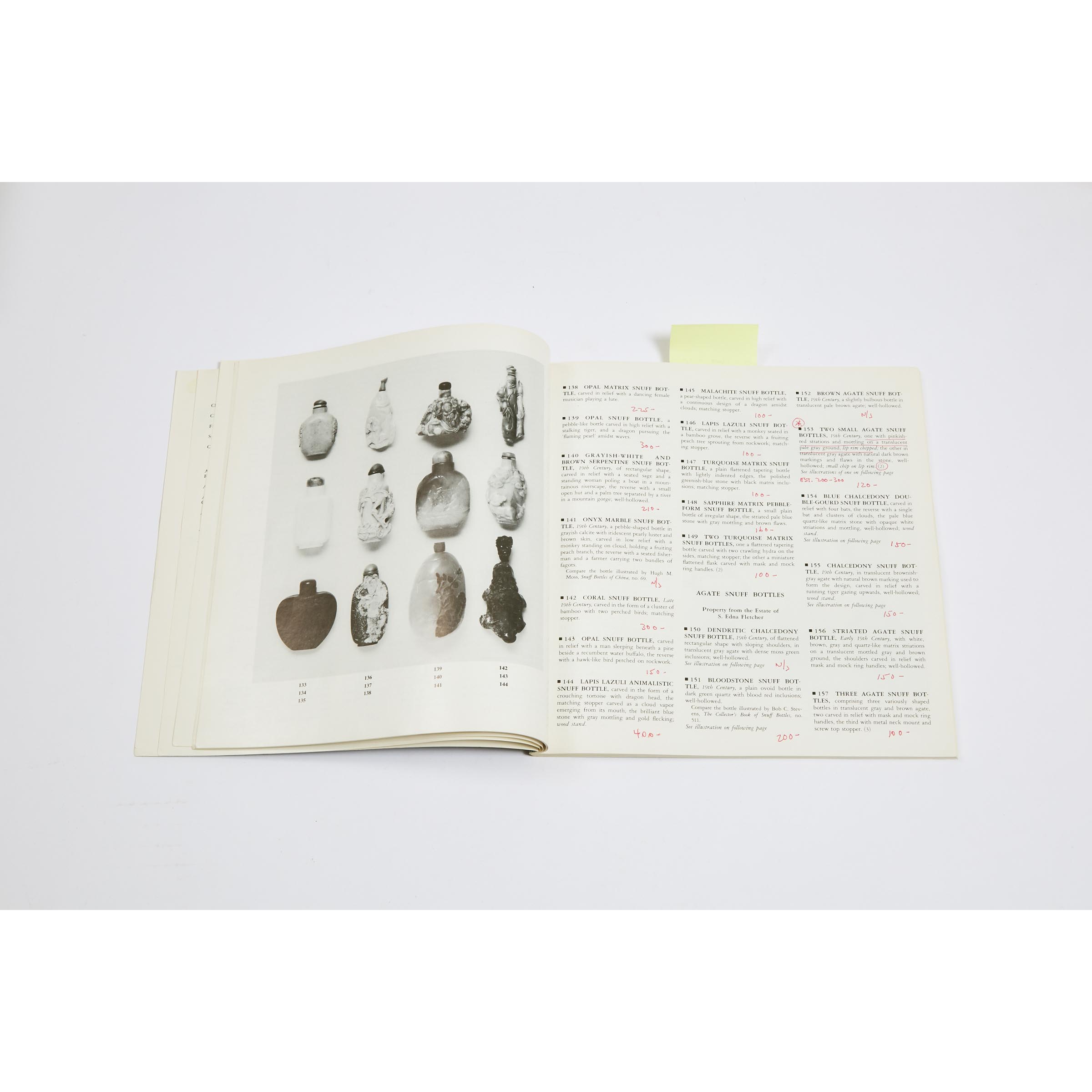 A Large Group of One Hundred Twenty-Nine Sotheby's and Parke-Bernet Snuff Bottle and Asian Art Catalogues, 1944-2015