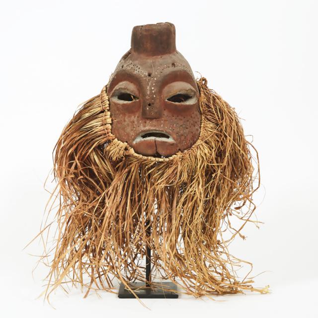Helmet Mask, possibly Hemba or Suku people, Democratic Republic of Congo, Central Africa, mid 20th century