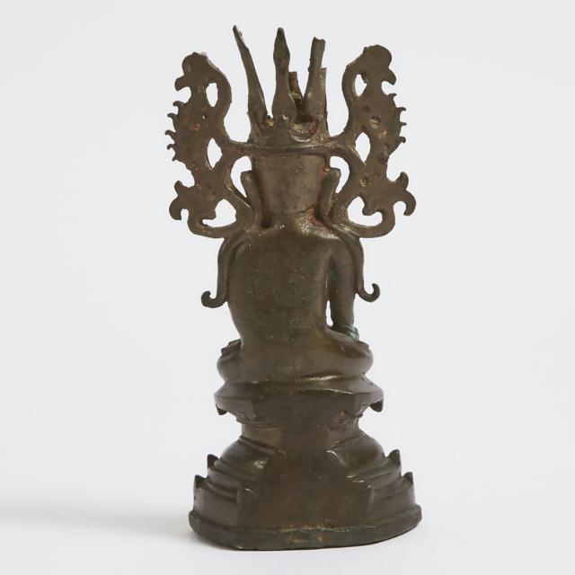 Nepalese Bronze Seated Buddha, 20th century