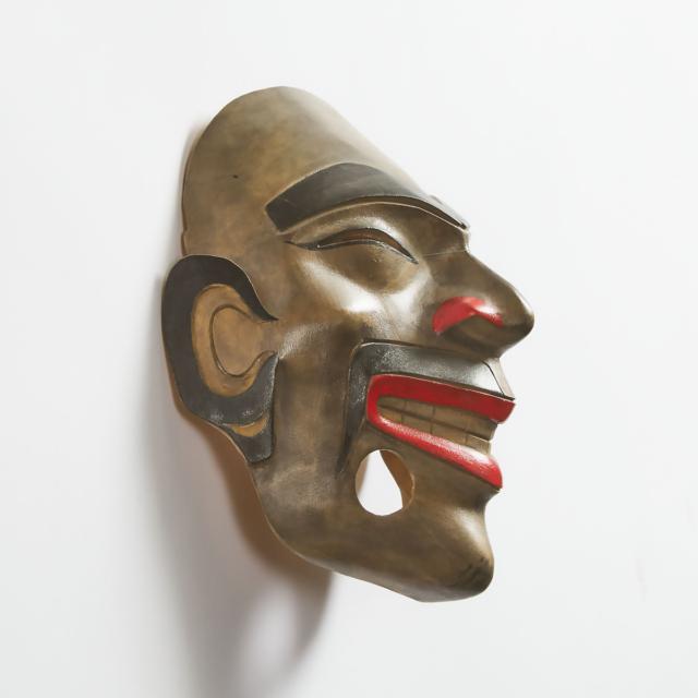 Stanley Clifford Hunt, Carved and Painted Cedar Mask, Northwest Coast, 20th century