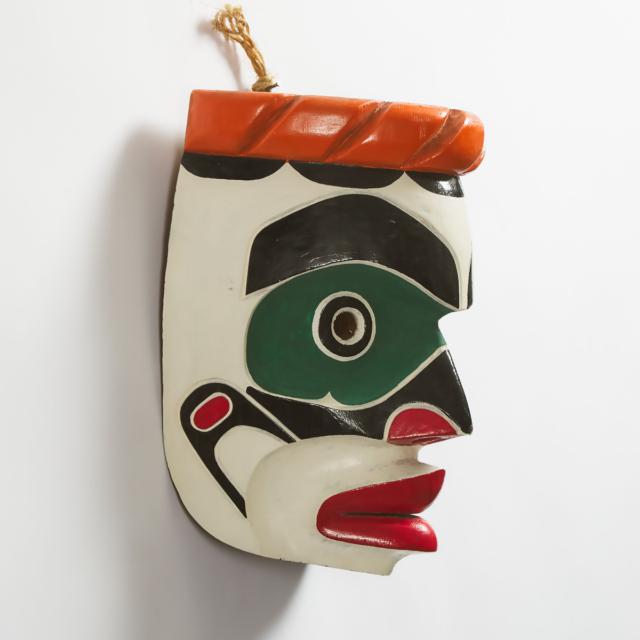 Northwest Coast Carved and Painted Cedar Mask, 20th century