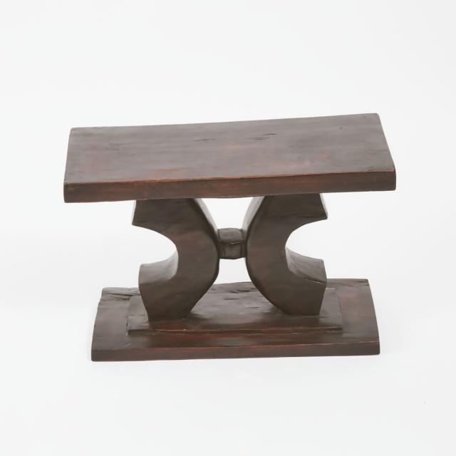 Modern African Carved Mahogany Stool