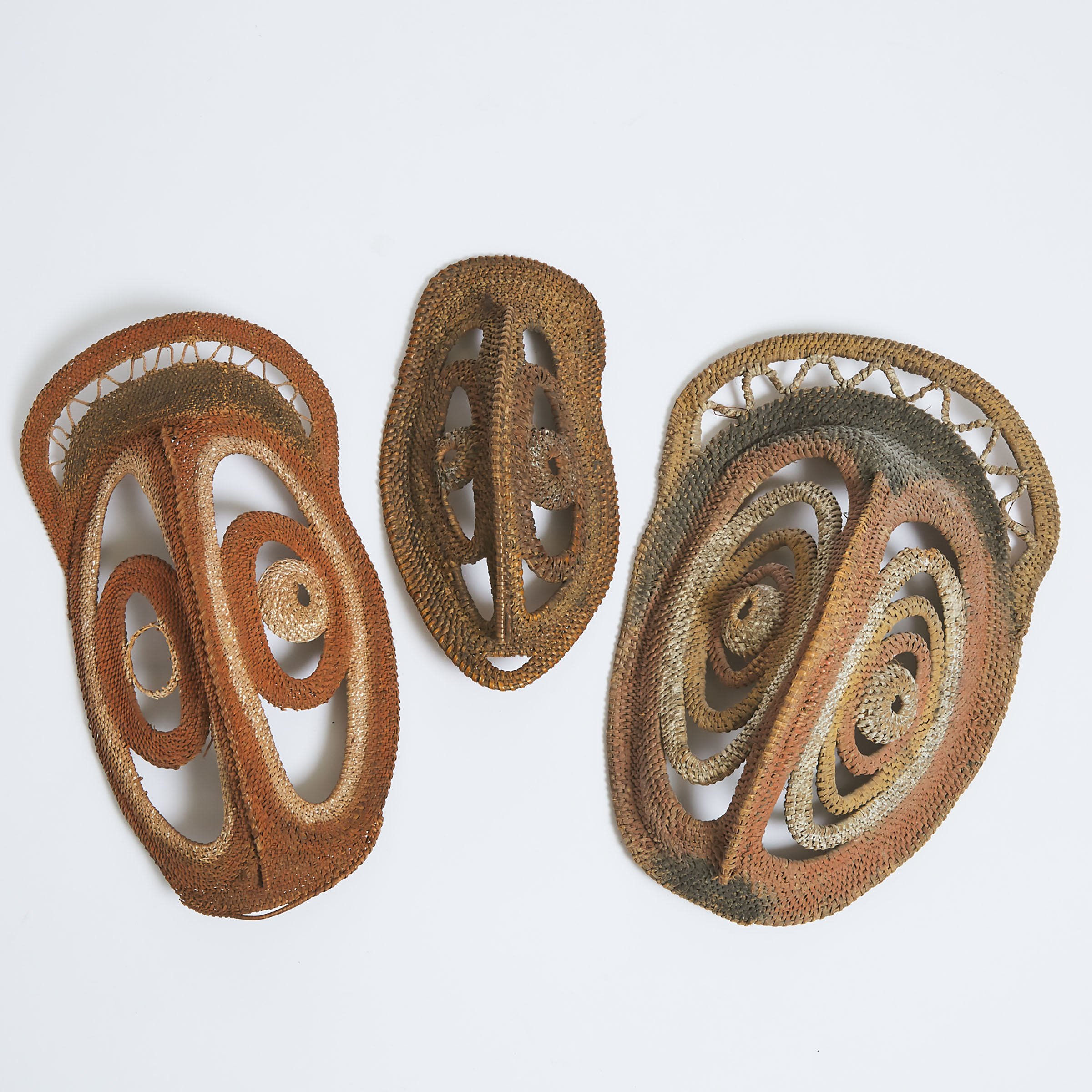 Three Yam Masks, Papua New Guinea, 20th century