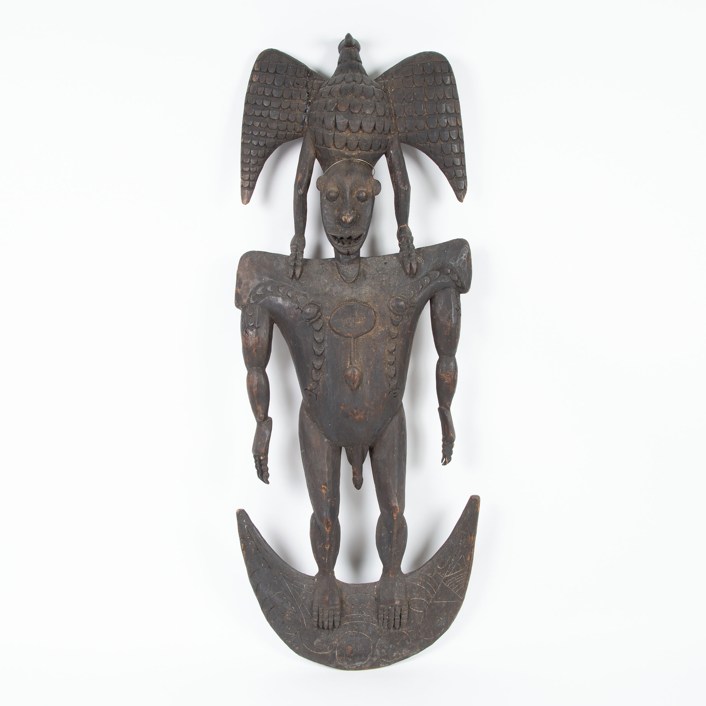 Papua New Guinea Figural Suspension/Food Hook with Bird Surmount, early 20th century