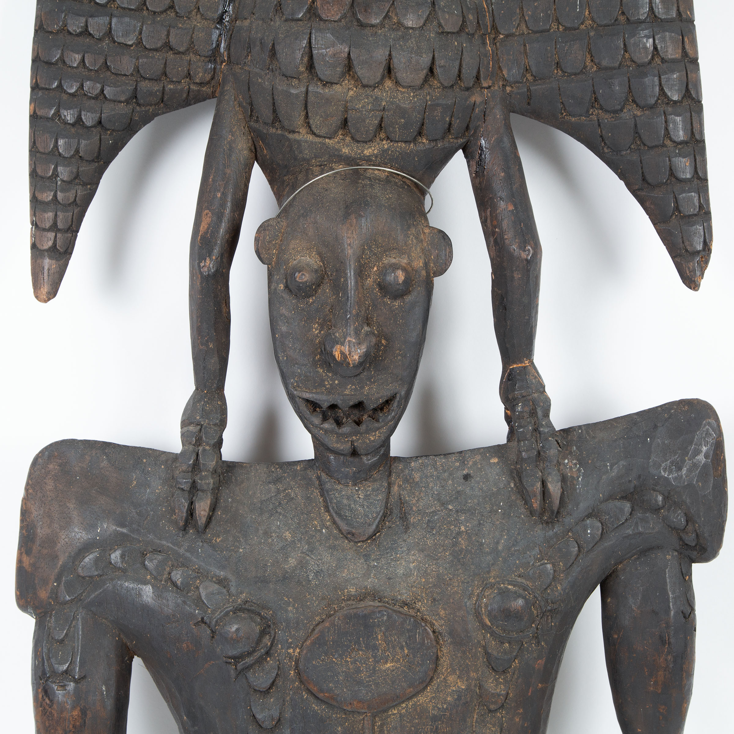 Papua New Guinea Figural Suspension/Food Hook with Bird Surmount, early 20th century