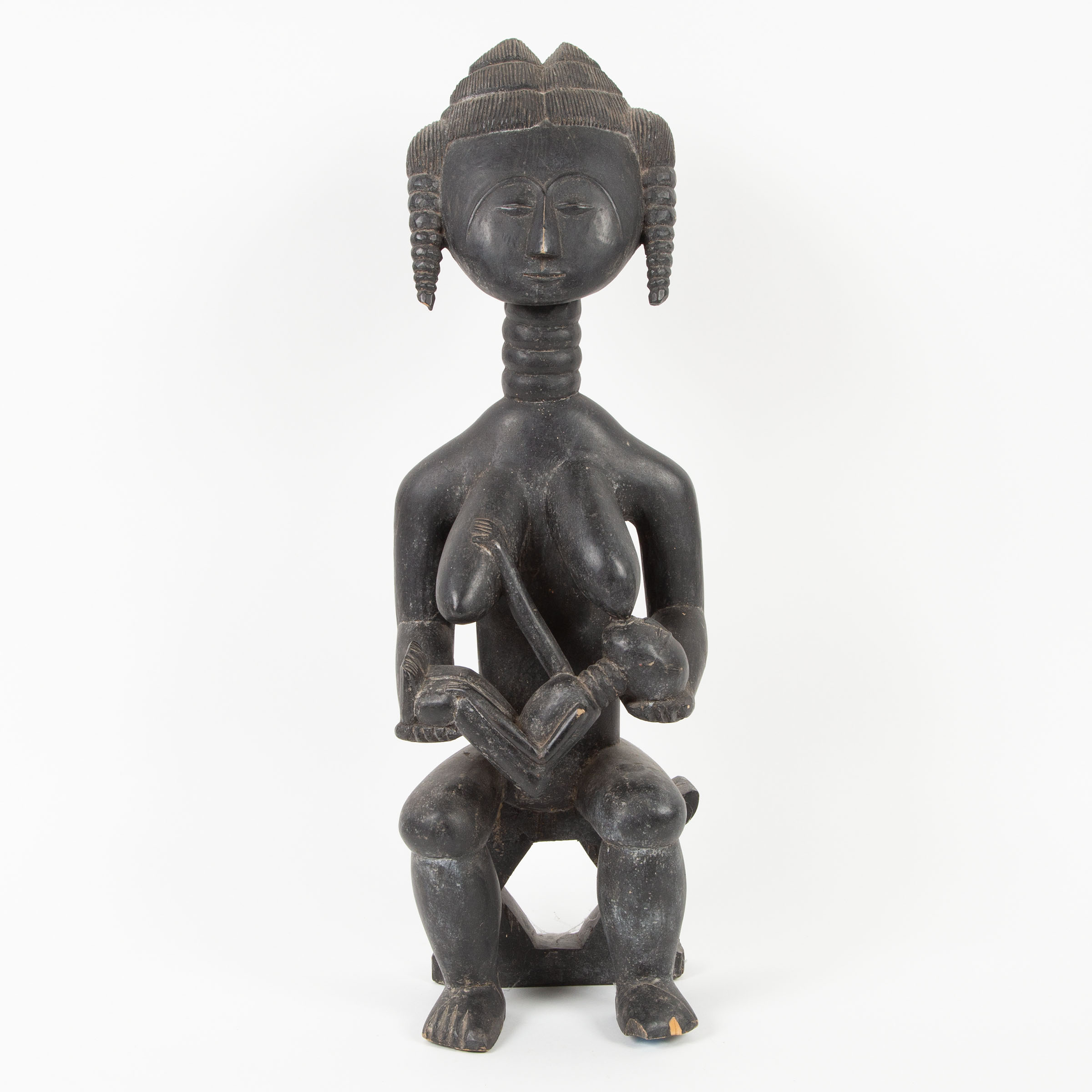 Ashanti Seated Maternity Figure, Ghana, West Africa, 20th century