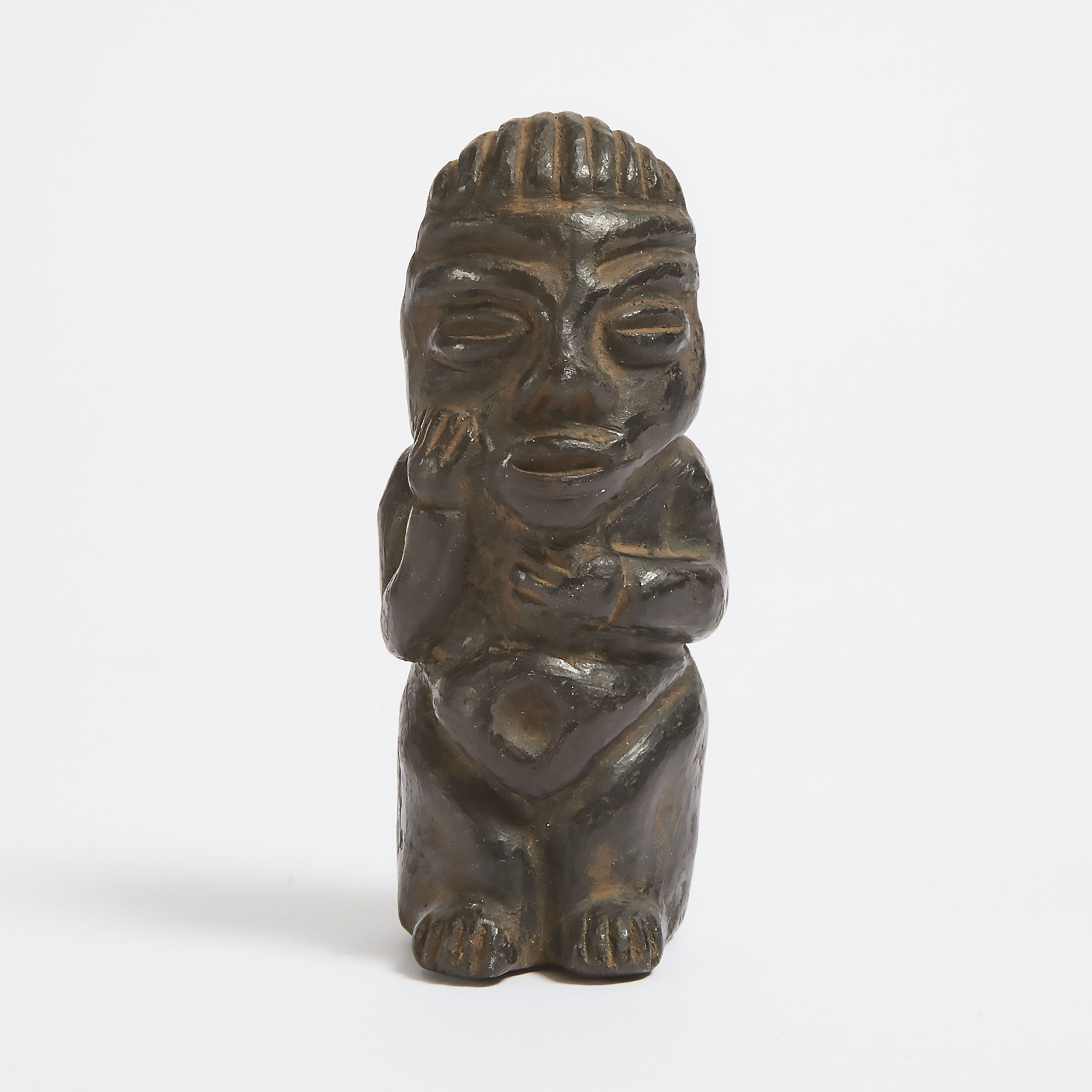 West African Terra Cotta Seated Figure, 20th century
