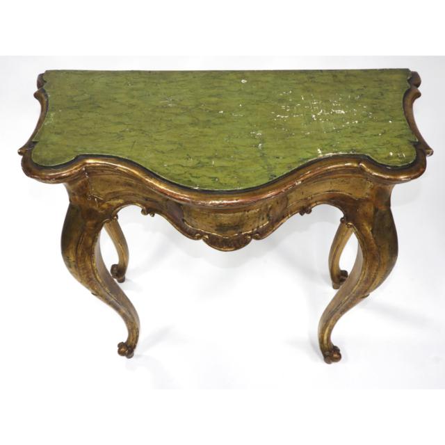 Italian Rococo Giltwood Console Table, early 20th century