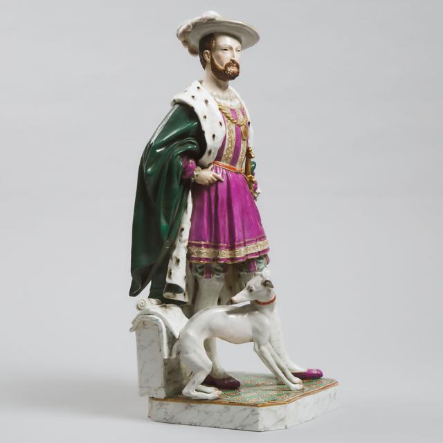 Large Jacob Petit Figure of King Francis I, mid-19th century