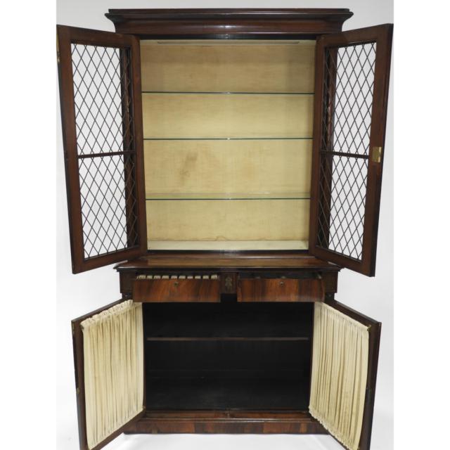 French Gothic Revival Rosewood Bookcase, mid 19th century