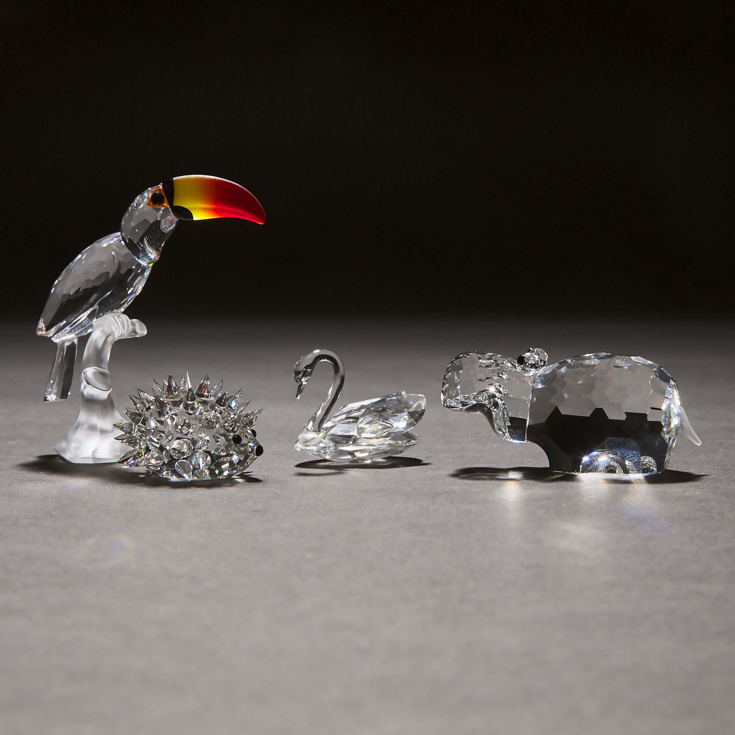 Four Swarovski Crystal Animal Figures, 20th century