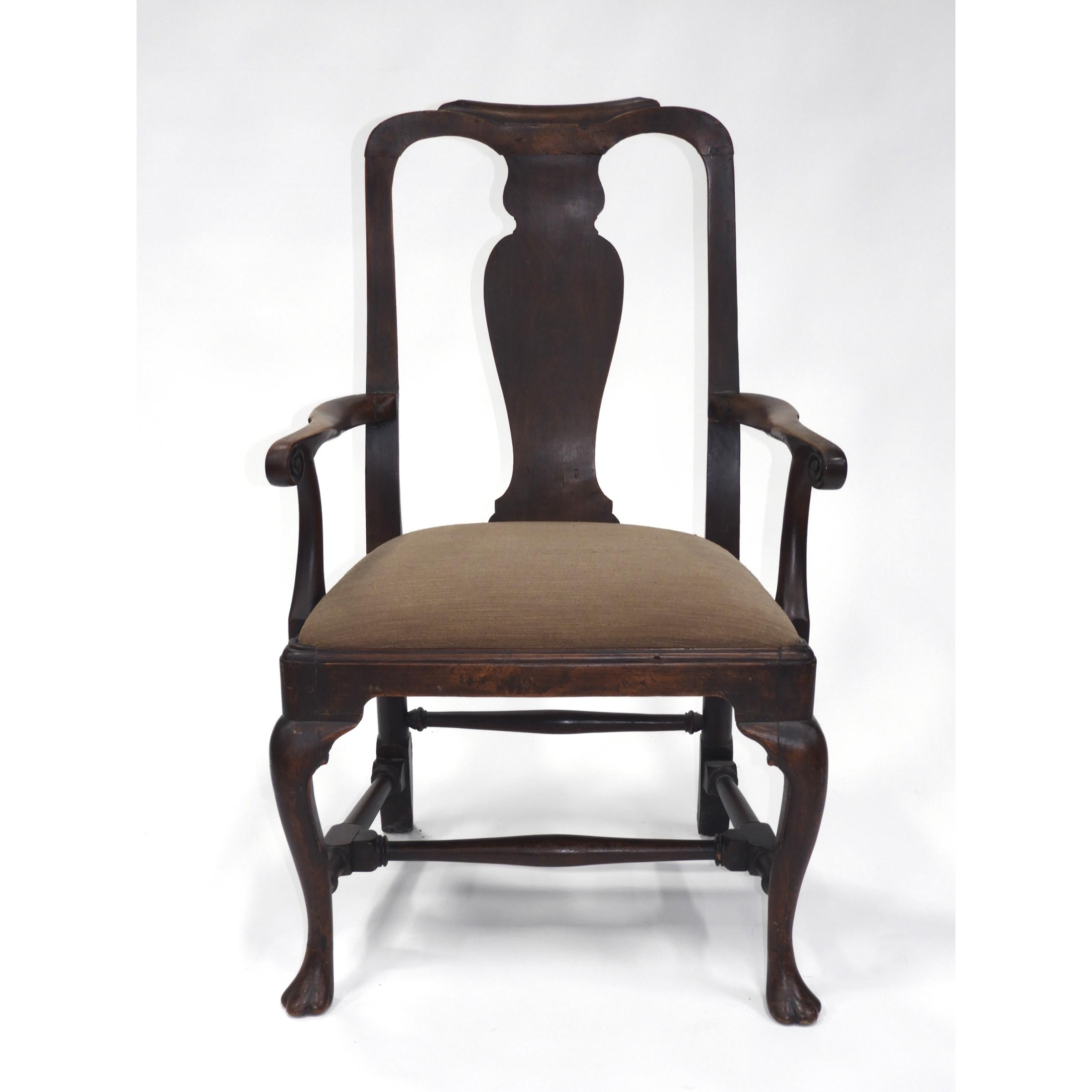 Queen Anne Style Open Armchair, early 18th century and later