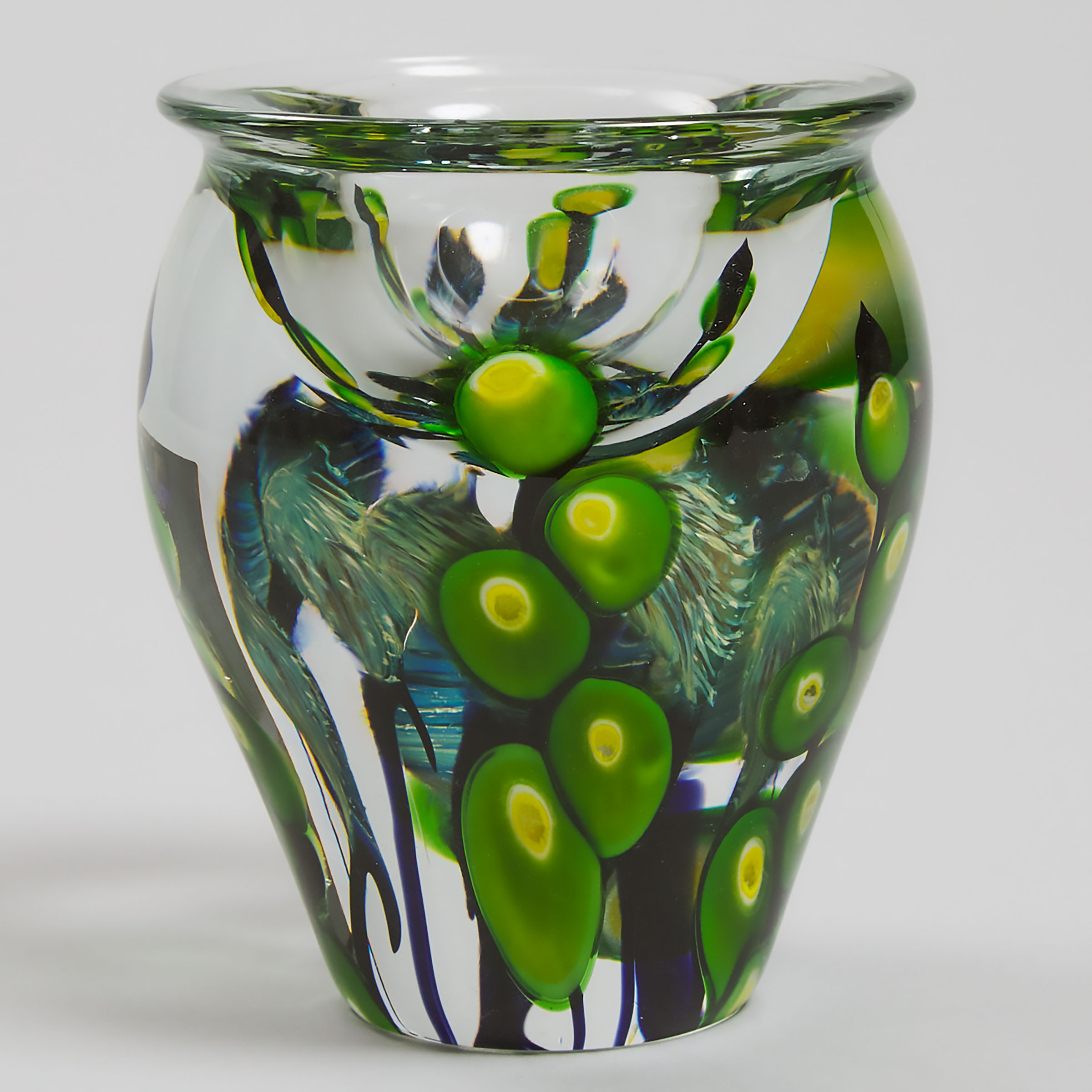 David Lotton (American, b.1960), Internally Decorated Glass Paperweight Vase, 2001