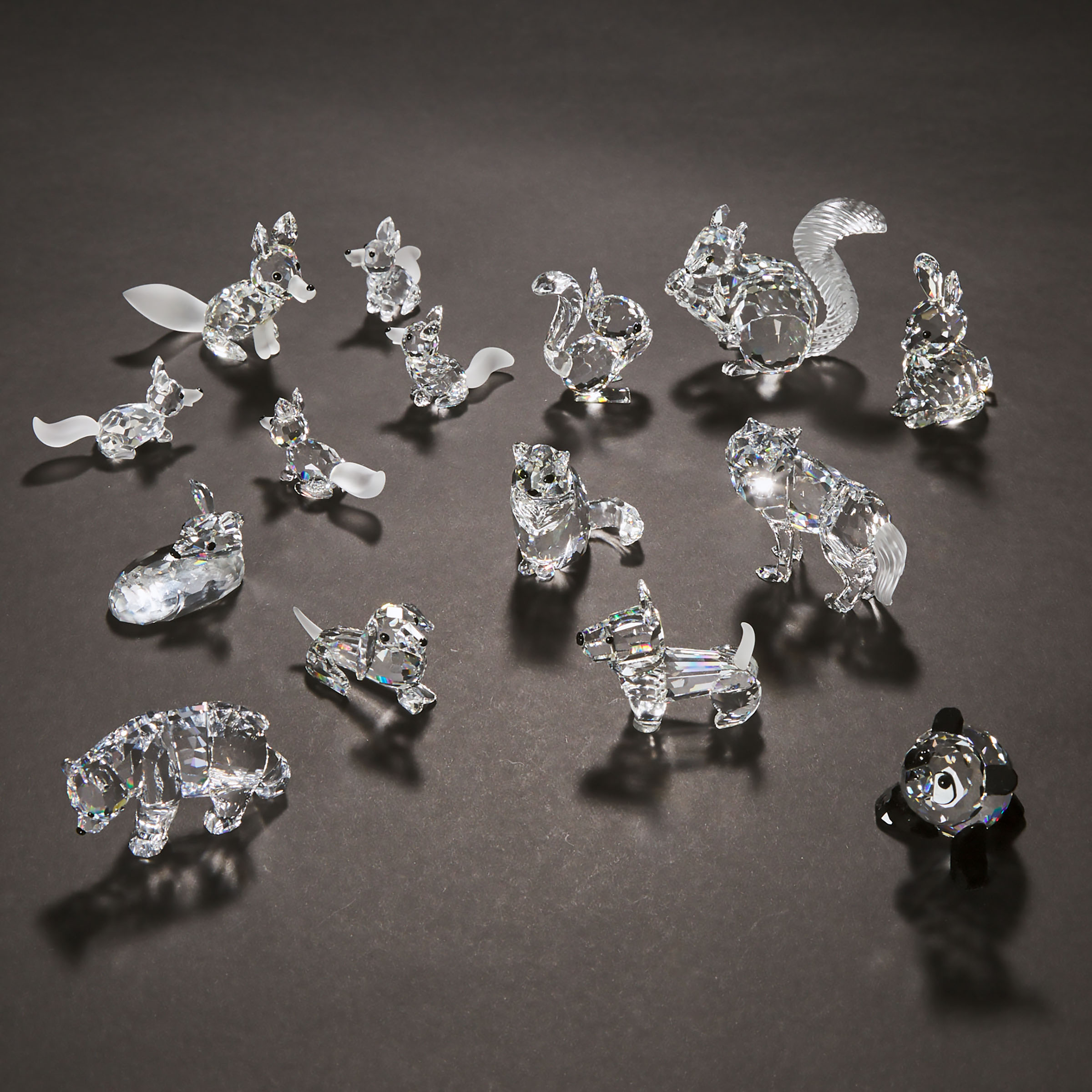 Fifteen Swarovski Crystal Animal Figures, late 20th/early 21st century 