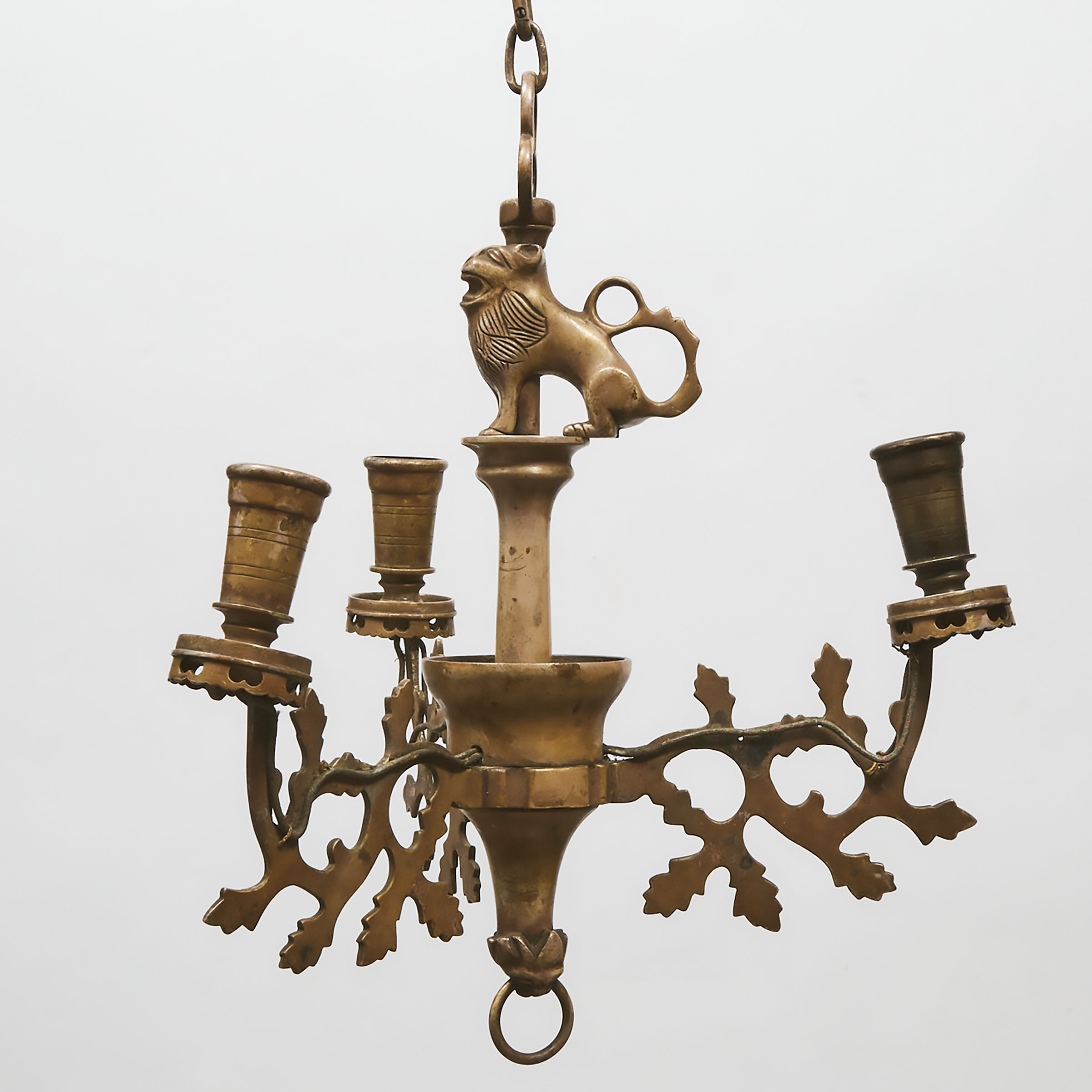 15th century North German Gothic Style Silvered Bronze Chandelier, 19th/early 20th century