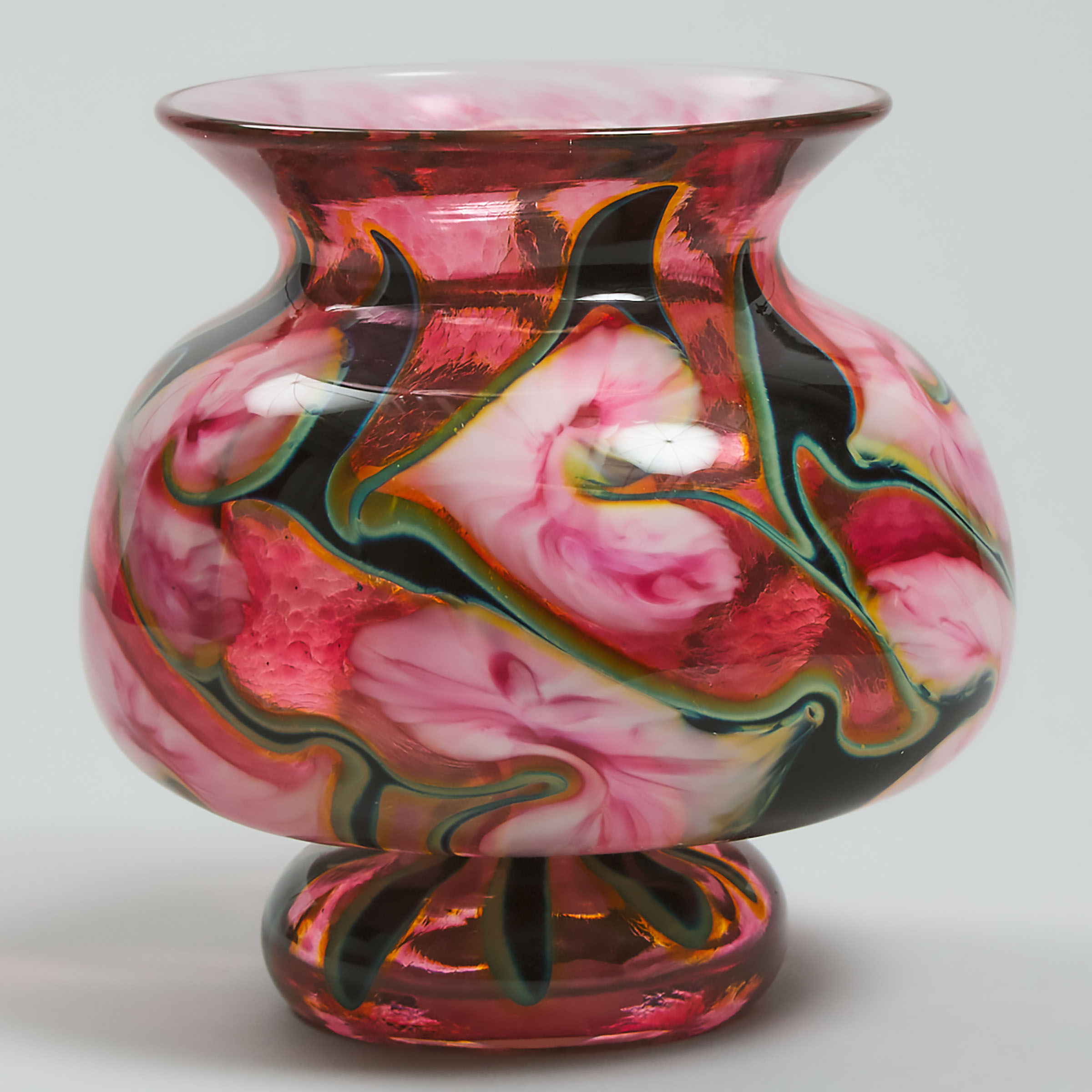 John Lotton (American, b.1964), 'Leaf and Vine' Glass Vase, 1991