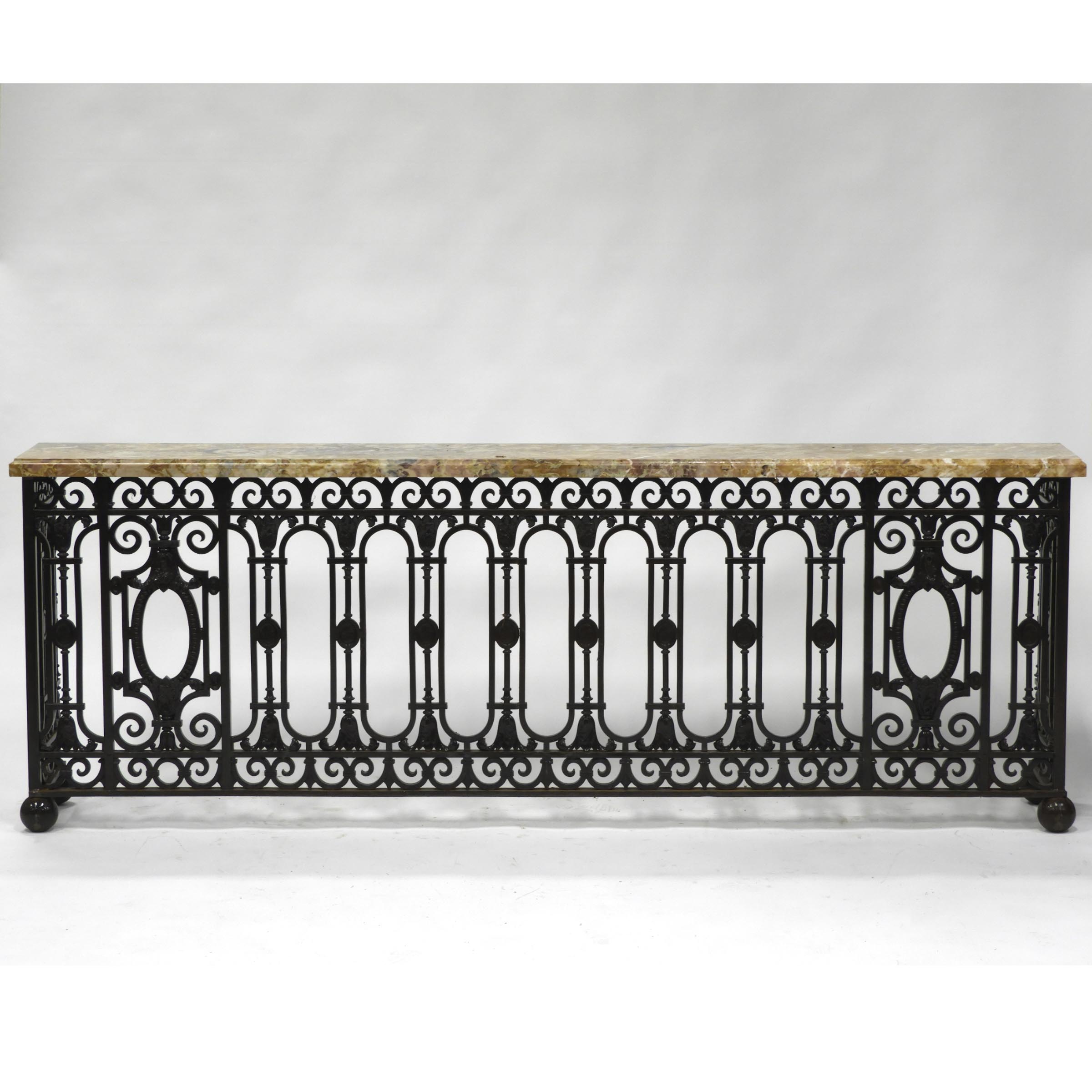 Large Wrought and Cast Iron Console Table, early 20th century