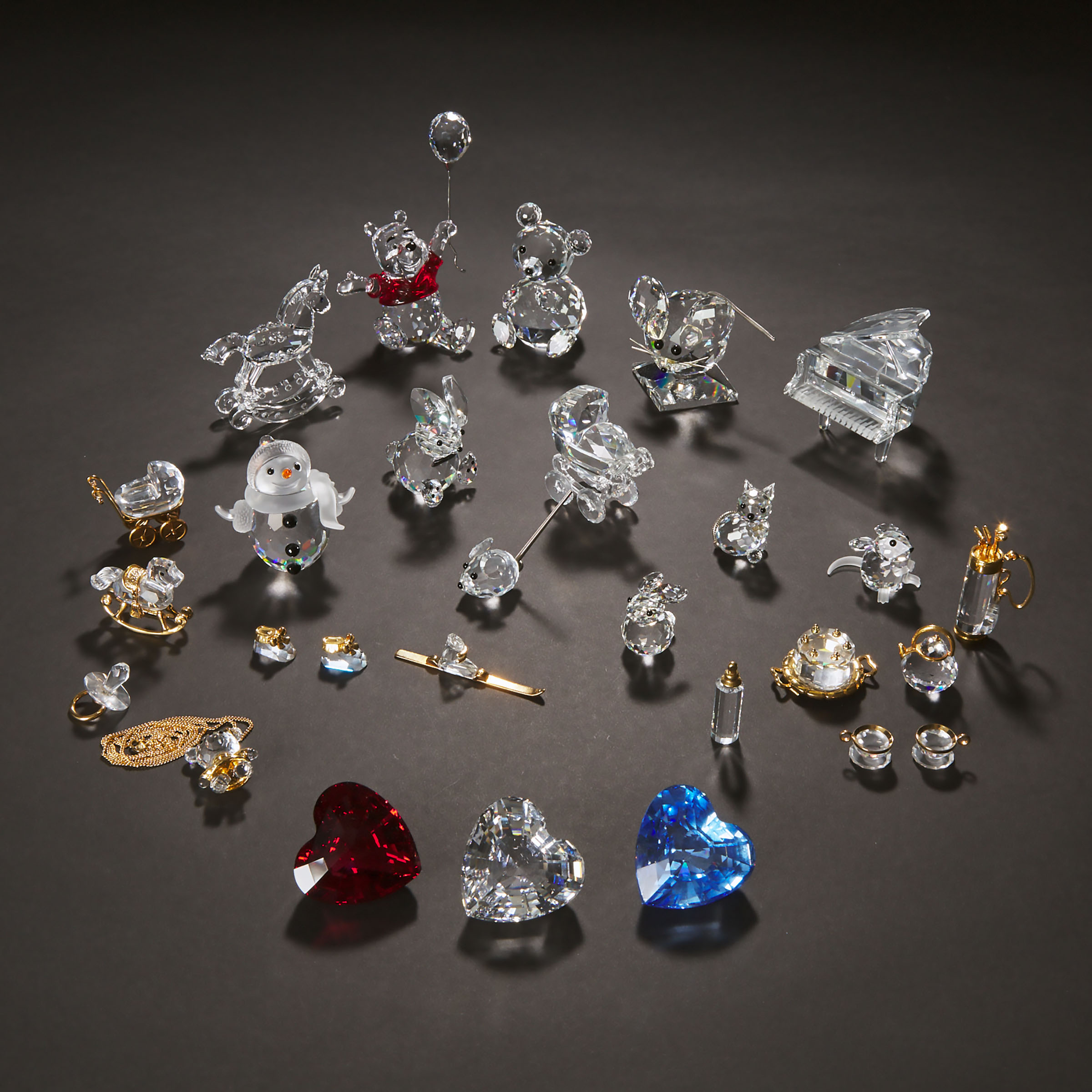 Group of Swarovski Crystal Decorative Objects, late 20th/early 21st century