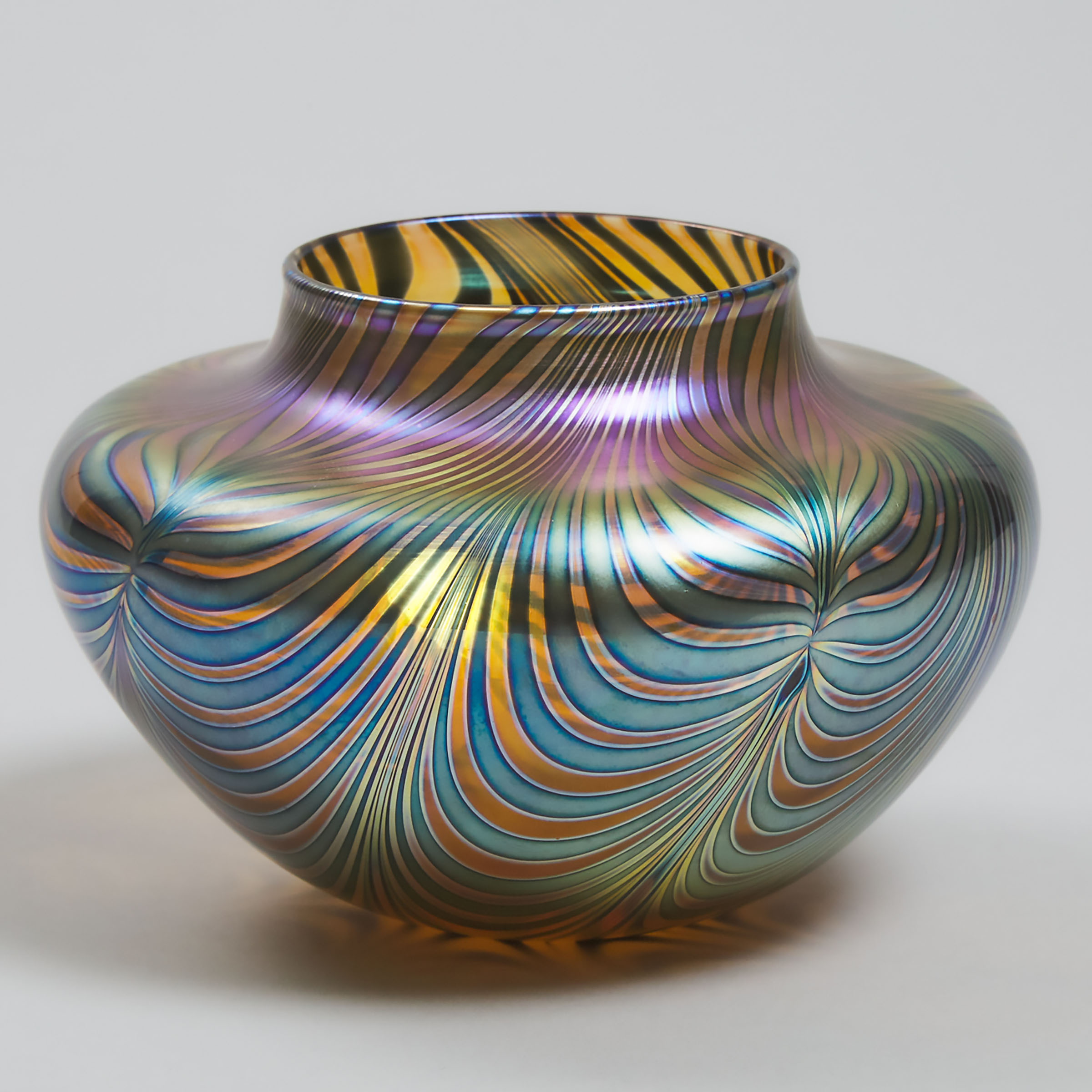 David Lotton (American, b.1960), Iridescent Glass 'Drapery' Vase, 1990
