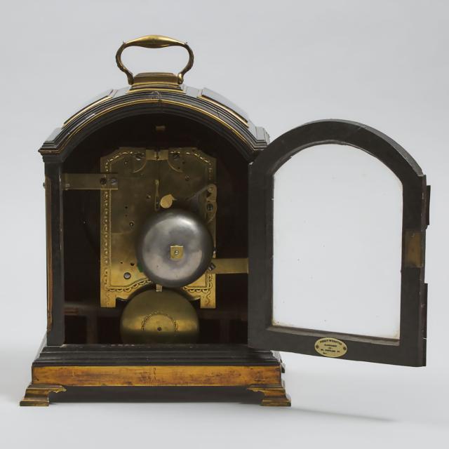 George III Brass Mounted Ebony Bracket Clock, Louis Recordon, London, c.1800