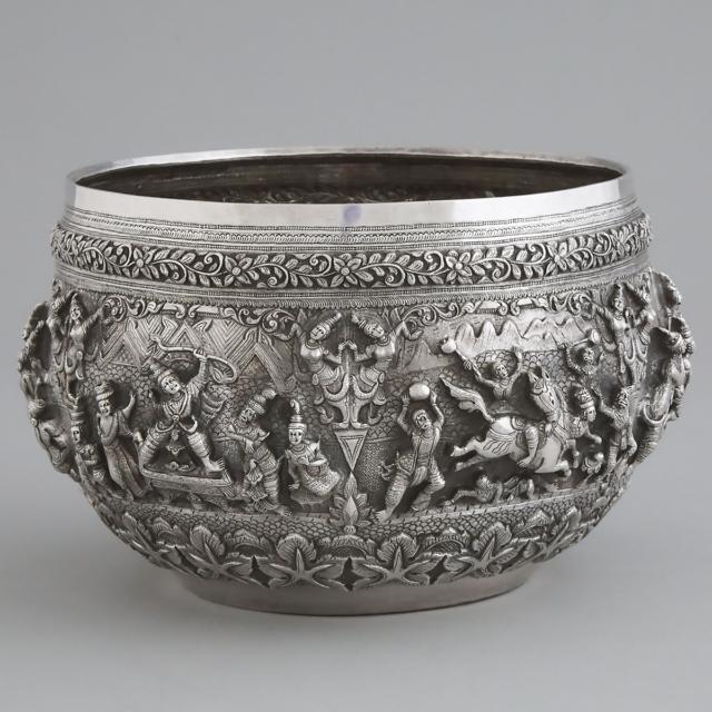 Indonesian Repoussé Silver Jardinière, early 20th century