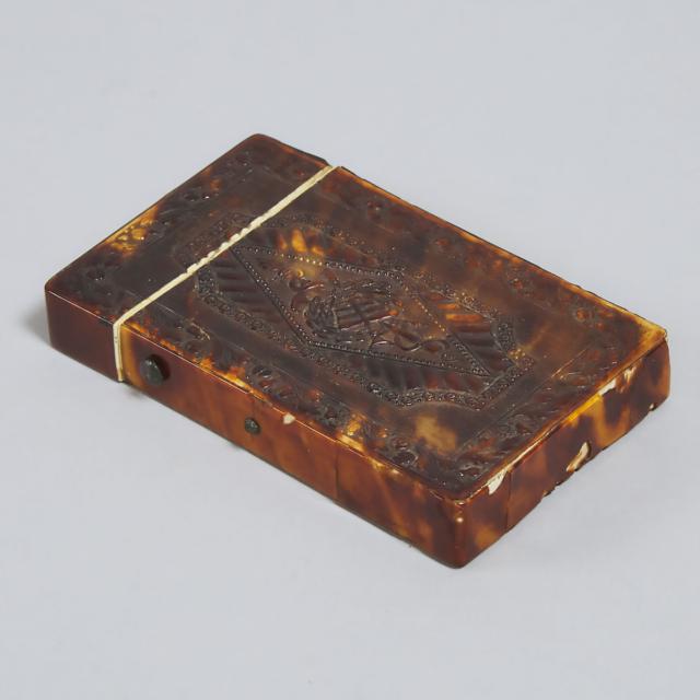 Pressed Tortoiseshell Calling Card Case, early-mid 19th century