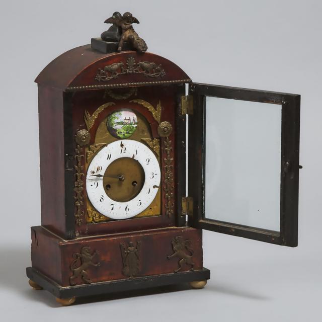 Austrian Neoclassical Ormolu Mounted and Ebonized Mahogany Clock, early 19th century