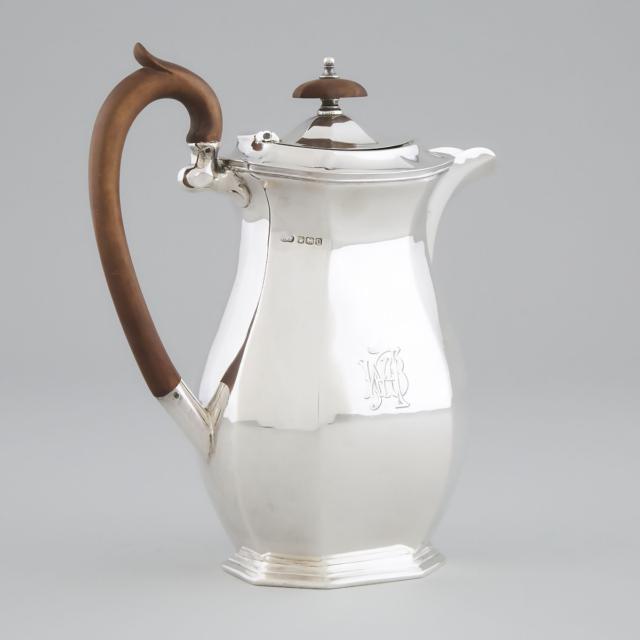 English Silver Hot Water Pot, Charles William Fletcher, Sheffield, 1930