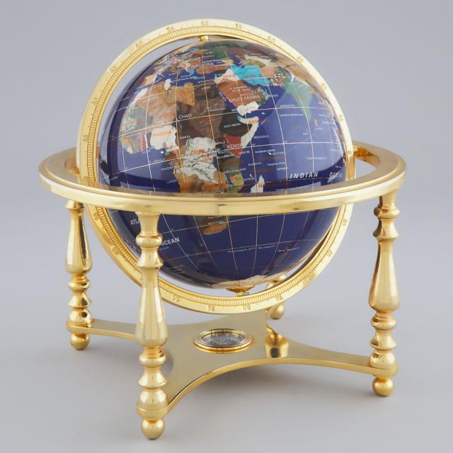 Contemporary Mineral Sample Terrestrial Library Globe, late 20th century 