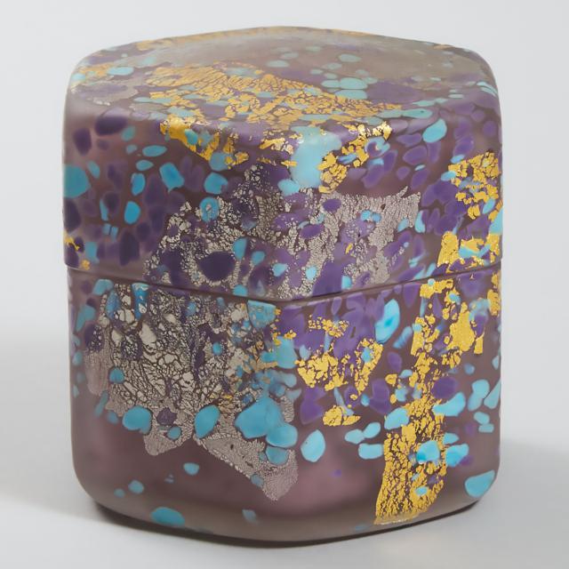 Kyohei Fujita (Japanese, 1921-2004), Hexagonal 'Kazaribako' Glass Box, c.1990