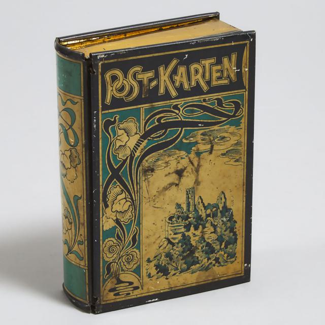Approximately 70 Bohemian Postcards in a Tin Book-Form Box, c.1905