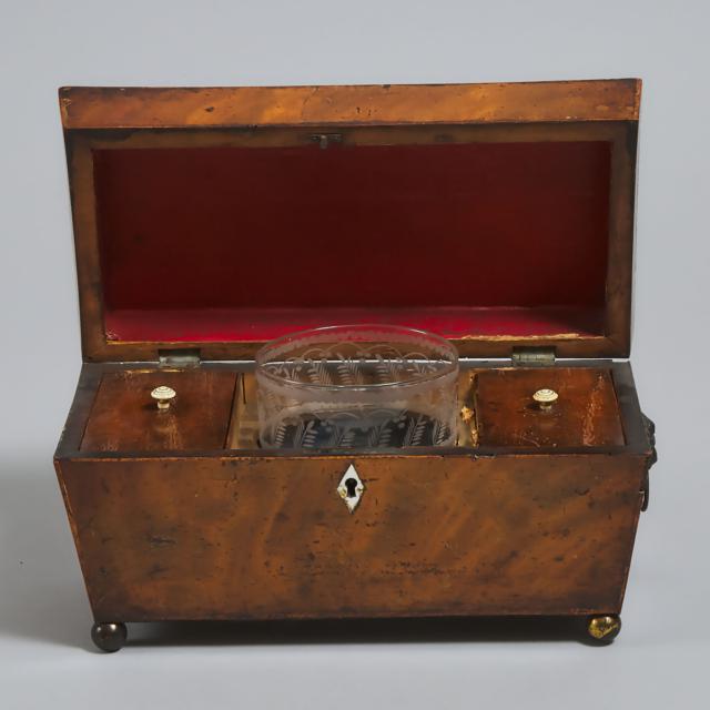 English Mahogany Tea Caddy, c.1840